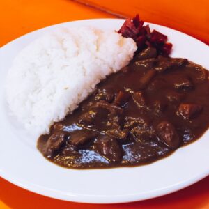 Beef curry with rice, japanese food