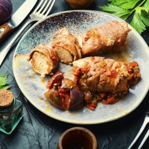 Chicken rolls with figs