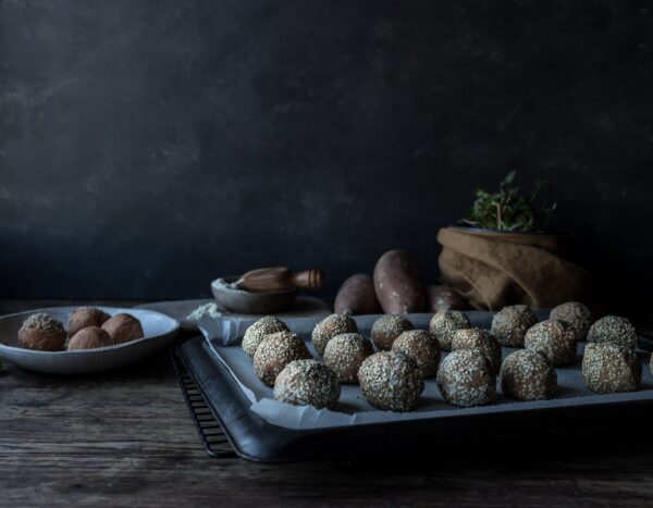 Fresh sweet potato falafel