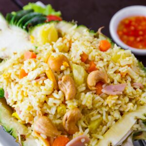 Fried rice in pineapple