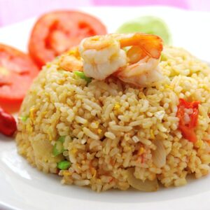 Fried rice with shrimp.