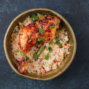 Grilled chicken and rice