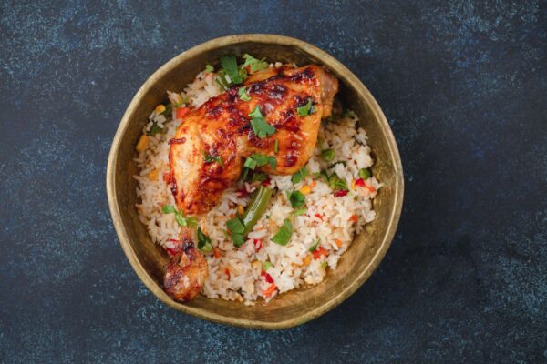 Grilled chicken and rice