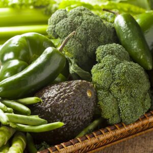 Group of Fresh Organic Assorted Green Vegetables